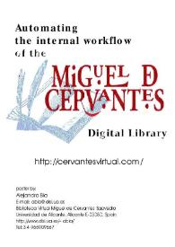 Automating the Workflow of the Miguel de Cervantes Digital Library