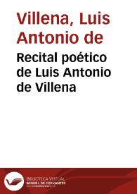 Recital poético de Luis Antonio de Villena