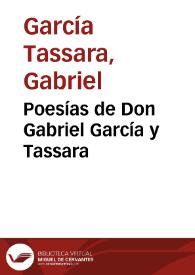 Poesías de Don Gabriel García y Tassara