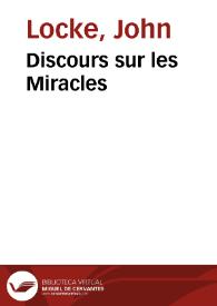 Discours sur les Miracles