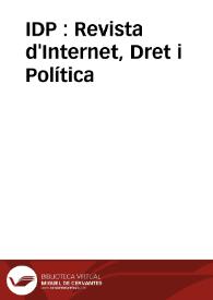 IDP : Revista d'Internet, Dret i Política