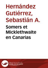 Somers et Micklethwaite en Canarias