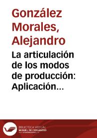La articulación de los modos de producción: Aplicación del modelo teórico de Bartra a la Formación Social de Canarias Orientales