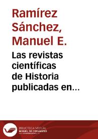 Las revistas científicas de Historia publicadas en Canarias: a propósito de 