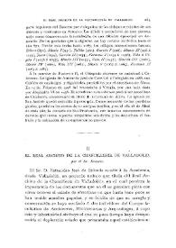 El Real Archivo de la Chancillería de Valladolid, por el Sr. Salcedo