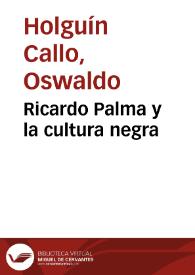 Ricardo Palma y la cultura negra