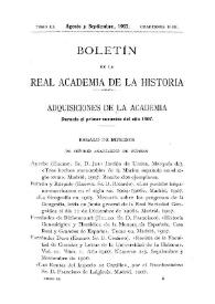Adquisiciones de la Academia durante el primer semestre del año 1907