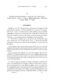 Inscripciones romanas y griegas de Cartagena, Almazarrón, Pego, Valera, Herramélluri, Córdoba, Vélez Rubio y Vera