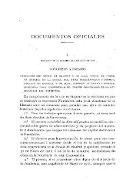 Boletín de la Real Academia de la Historia, tomo 53 (1908) Cuadernos I-III. Documentos oficiales. Concursos a premios