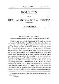 Fr. Salvador Laín y Rojas. Dos cartas inéditas de este franciscano ilustre