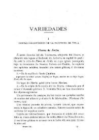 Nuevas inscripciones de la provincia de Ávila [Flores de Ávila, Cardeñosa]