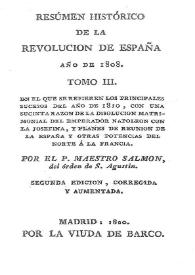 Resumen histórico de la revolución de España año de 1808. Tomo III