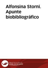 Alfonsina Storni. Apunte biobibliográfico