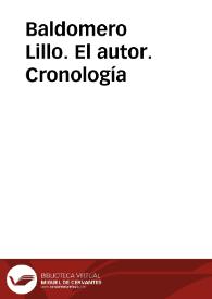 Baldomero Lillo. Cronología