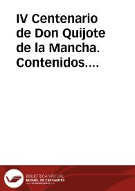 IV Centenario de Don Quijote de la Mancha. Contenidos. Azorín y Cervantes