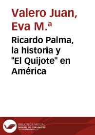 Ricardo Palma, la historia y 