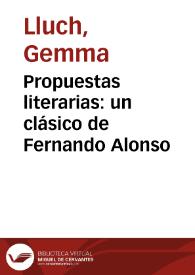 Propuestas literarias: un clásico de Fernando Alonso