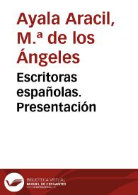 Escritoras españolas. Presentación