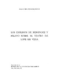 Los estudios de Menéndez y Pelayo sobre el teatro de Lope de Vega