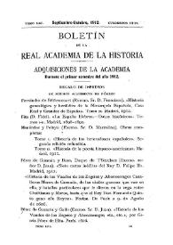 Adquisiciones de la Academia durante el primer semestre del año 1912