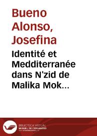 Identité et Medditerranée dans N'zid de Malika Mokeddem