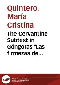 The Cervantine Subtext in Góngoras 