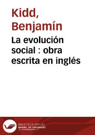 La evolución social : obra escrita en inglés
