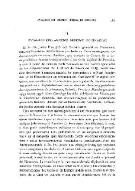 Catálogo del Archivo General de Simancas