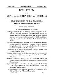 Adquisiciones de la Academia durante el primer semestre del año 1914