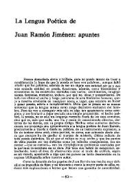 La lengua poética de Juan Ramón Jiménez : apuntes