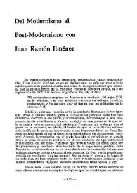Del modernismo al post-modernismo con Juan Ramón Jiménez