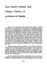 Juan Ramón Jiménez, José Ortega y Gasset y el problema de España