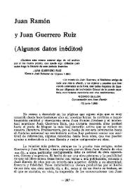 Juan Ramón y Juan Guerrero Ruiz (Algunos datos inéditos)