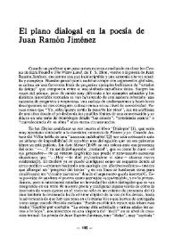 El plano diagonal en la poesía de Juan Ramón Jiménez