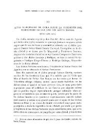 Actas municipales de Ávila sobre la fundación del Monasterio de San José por Santa Teresa (años 1562-1564)