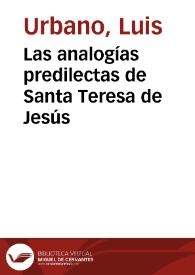 Las analogías predilectas de Santa Teresa de Jesús