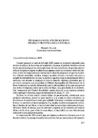 Pío Baroja en el fin del milenio : teoría y práctica de la novela