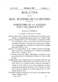 Adquisiciones de la Academia durante el primer semestre del año 1915