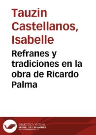 Refranes y tradiciones en la obra de Ricardo Palma