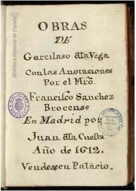Obras del excelente poeta Garcilasso de la Vega