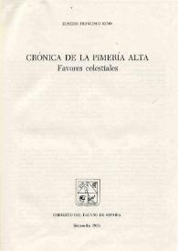 Crónica de La Pimería Alta : Favores celestiales