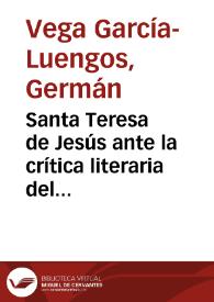 Santa Teresa de Jesús ante la crítica literaria del siglo XX