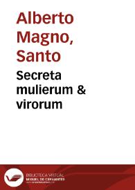 Secreta mulierum & virorum
