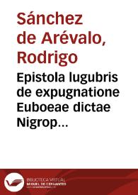 Epistola lugubris de expugnatione Euboeae dictae Nigropontis