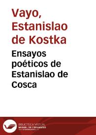 Ensayos poéticos de Estanislao de Cosca