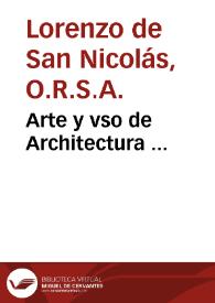 Arte y vso de Architectura ...