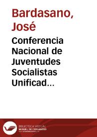 Conferencia Nacional de Juventudes Socialistas Unificadas : Enero 1937