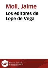 Los editores de Lope de Vega