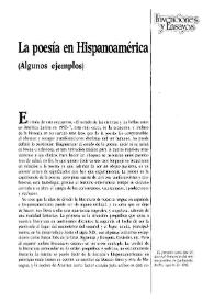 La poesía en Hispanoamérica (Algunos ejemplos)