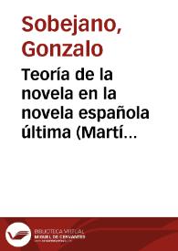 Teoría de la novela en la novela española última (Martín-Santos, Benet, Juan y Luis Goytisolo)